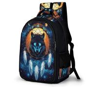 WECECE Mochila Colegio Motivo Lobo Chicos y Chicas Curso 2-4 Bolsa Escolar Lobos 10-16 Años Mochila Juvenil, School Bag Impermeable Duradera para Colegio y Excursión