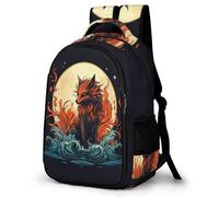 WECECE Mochila Colegio Motivo Zorro Chicos y Chicas Curso 2-4 Bolsa Escolar Tema Animal 10-16 Años Mochila Juvenil, School Bag Impermeable Duradera para Colegio y Excursión