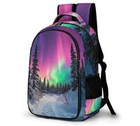 WECECE Mochila Colegio Nevado Paisaje Chicos y Chicas ESO 2º-4º Bolsa Escolar Colorido Aurora 10-14 Años Mochila Juvenil, School Bag Moderna Ligera para Excursión Escolar Gran Capacidad