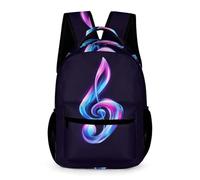 WECECE Mochila Colegio Notas Musicales 4-6 Curso Niños Mochila Primaria Amante de la Música Niñas 6-12 Años Bookbag Correas Ajustables Libros Objetos Pequeños Regalo Cumpleaños