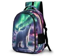 WECECE Mochila Colegio Oso Polar Estampado Estudiantes 13 Años Mochila de Animal Aurora Motivo Chico Instituto School Bag Ligera Resistente Cómoda Viaje Uso Diario Regalo Diario