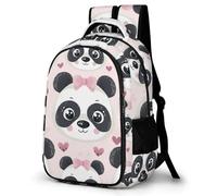 WECECE Mochila Colegio Pandas Chicos y Chicas Alumnos Mayores Bolsa Escolar Animal Panda 13-16 Años Mochila Juvenil, Backpack Moderna Ligera para Uso Diario y Paseo Actividades Diarias