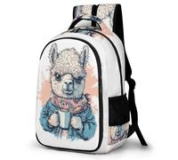 WECECE Mochila Colegio Patrón de Alpaca Chicas 12 Años Mochila Animal Llama Niña Estudiantes Bookbag Moderna Ligera Duradera Vuelta al Cole Actividades Escolares Regalo Diario