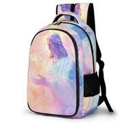 WECECE Mochila Colegio Patrón de Jesús Cristiano Estudiantes 12-16 Años Mochila de Diseño Jesús Niño Secundaria School Bag Duradera Ligera Grande Senderismo Viaje Regalo Diario
