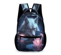WECECE Mochila Colegio Patrón de Lobos 2-4 Curso Estudiantes Chicos y Chicas Bolsa Escolar Motivo Animal Lobo 12 Años Bolsa de Escuela Libros Objetos Pequeños Outdoor Tiempo Libre