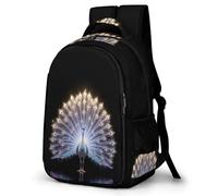WECECE Mochila Colegio Patrón Pavo Real Niña Primaria 2º-4º Mochila Escolar Animal Pavo Real Niño 11-13 Años Bolsa Escolar para Escolares, School Bag Impermeable Duradera en Clases y Actividades