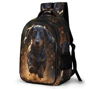 WECECE Mochila Colegio Perro Salchicha Niña Colegio Curso 3-5 Mochila Escolar Animal Cachorro Niño 7-12 Años Bolsa Escolar para Escolares, Bookbag Grande y Resistente en Regalo de Cumpleaños