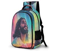 WECECE Mochila Colegio Tema de Jesús 10-15 Años Alumno Mochila Primaria Jesús Cristiano Alumna Curso Escolar Mochila Colegio Resistentes, Backpack Instituto Viaje y Uso Diario
