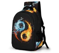 WECECE Mochila Colegio Tema de Tai Chi 10-15 Años Alumno Mochila Primaria Agua y Fuego Alumna Curso Escolar Mochila Colegio Resistentes, Backpack Instituto Viaje y Uso Diario