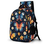 WECECE Mochila Colorful Mariposa para Niñas - Mochila Escolar Niño Ligera - Mochilas Escolares con Mariposas para Chicas Adolescentes 7 a 14 Años Colegio Viajes