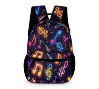 WECECE Mochila Colorido Musical Notas Escolares 13 Años Mochila Secundaria Música 2º ESO Niños Bolsa Escolar Práctica 43x32x15 cm Vuelta al Cole Libros y Cuadernos