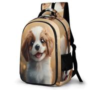 WECECE Mochila con Cute Dog Pattern Escolar Niño Adolescente, Mochila Puppy Motif Colegio Grand Capacidad para Juveniles Chico 10 a 18 Años, Mochilas para Portátil