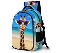 WECECE Mochila con Cute Giraffe Escolar Niño Adolescente, Mochila Animal Colegio Grand Capacidad para Juveniles Chico 10 a 18 Años, Mochilas para Portátil