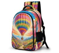 WECECE Mochila con Hot Air Balloons Escolar Niño Adolescente, Mochila Landscapes Colegio Grand Capacidad para Juveniles Chico 10 a 18 Años, Mochilas para Portátil