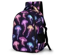 WECECE Mochila con Medusas Motif Escolar Niño Adolescente, Mochila Ocean Creature Colegio Grand Capacidad para Juveniles Chico 10 a 18 Años, Mochilas para Portátil