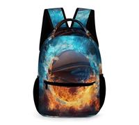 WECECE Mochila Con Patrón De Hielo y Fuego Baloncesto Para Niños, Mochila Baloncesto Adolescentes, 16 Pulgadas, Primaria, Ligero E Impermeable, Mochilas