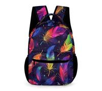 WECECE Mochila Con Patrón De Impresión de Plumas Para Niños, Alumnos De Primaria, 16.2 Pulgadas, Ligero E Impermeable Mochilas Colorido De Viaje