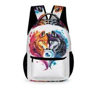 WECECE Mochila Con Patrón De Lobo Para Niños, Mochila Animal Lobo Adolescentes, 16 Pulgadas, Primaria, Ligero E Impermeable, Mochilas