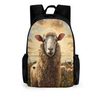 WECECE Mochila Con Patrón De Ovejas Diseño Para Niños, Adolescentes, 16.1 Pulgadas, Primaria, Media, Duradera, Cordero Estampado Animal, Talla Única, Mochilas De Viaje