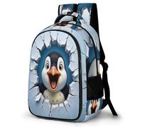 WECECE Mochila con Penguin Printed Escolar Niño Adolescente, Mochila Animal Style Colegio Grand Capacidad para Juveniles Chico 10 a 18 Años, Mochilas para Portátil