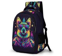 WECECE Mochila Cool Corgi Perro 1º-3º Curso Niña Mochila Escolar Divertido Cachorro 9-13 Años Niño Mochila Colegio Ajustable, School Backpack para Colegio Viaje y Uso Diario