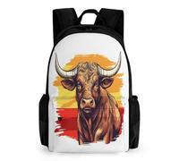 WECECE Mochila Corrida de Toros Española Niña Niño Mochilas Escolar Para Niñas De 8-15 Años Mochila Infantil Toro Vaca Schoolbag Para Escuela Viaje School Backpack