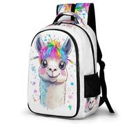 WECECE Mochila Cute Alpaca Escolar Niña Adolescente, Mochilas Animal Llama Infantil Informal Gran Capacidad, Bonita Mochila De Viaje para Niños De 8 10 12 14 Años