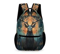 WECECE Mochila de Alce Estudiantes 9-13 Años Mochila Escolar Reno Tema Curso 4-6 y 1º-2º ESO Chicos Chicas Bolsa Escolar Resistente 43x32x15 cm Regalo Colegio Libros y Cuadernos