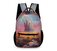 WECECE Mochila De Arco Iris Para Alumnos De Primaria, Mochila Para 1º 2º 3º,4º,5º Niños, Niñas, Tela De Poliéster, Impresión De Colorido Paisaje,One_Size
