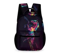 WECECE Mochila de Caballo Ilustración Niño Niña 11 Años Bolsa Escolar Animal Diseño Curso 6 Escolares School Bag Moderna 43x32x15 cm Salida Libros y Cuadernos