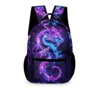 WECECE Mochila de Diseño de Dragón para Niños 9 Años Mochila Primaria Estilo Chino 1-2 Curso Niñas Escolar Primaria Bookbag para Libros Cuadernos Cosas de Colegio Botella Vuelta al Cole