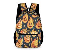 WECECE Mochila de Divertido Fuego Chicas 7-11 Años Mochila Escolar Llama Patrón Curso 2-6 Chicos Bolsa Escolar Grande 43x32x15 cm Viaje Estudio Libros y Cuadernos
