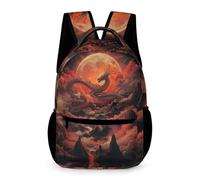 WECECE Mochila de Dragón Estudiantes 10-13 Años Bolsa Escolar Dragón Chino Curso 5-6 y 1º-2º ESO Chicos Chicas School Bag Resistente 43x32x15 cm Excursión Libros y Cuadernos
