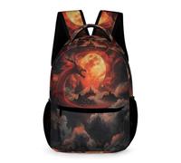 WECECE Mochila de Dragón Estudiantes 7-11 Años Bolsa Escolar Dragón Chino Estilo Curso 2-6 Chicos Chicas School Bag Resistente 43x32x15 cm Salida Libros y Cuadernos