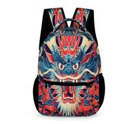 WECECE Mochila de Dragón Niño Niña 8 Años Mochila Escolar Dragón Japonés Estilo Curso 3 Escolares Bolsa Escolar Moderna 43x32x15 cm Viaje Estudio Libros y Cuadernos