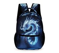 WECECE Mochila de Dragón Preescolar a Primaria 6-10 Años Mochila Primaria Estilo Chino 3 Curso Niña Bookbag Niño Ligera con Bolsillos Laterales Cuadernos Botella Paraguas Outdoor Tiempo Libre