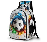 WECECE Mochila de Escuela 3D Colorido Fútbol Chico 12-16 Años Bolsa Escolar Fútbol Chica ESO 1º-4º Mochila Secundaria, Backpack Práctica Duradera para Escuela y Viaje Libros y Cuadernos