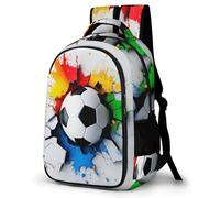 WECECE Mochila de Escuela 3D Fútbol Motivo Chico 12-16 Años Bolsa Escolar Fútbol Chica ESO 1º-4º Mochila Secundaria, Backpack Práctica Duradera para Escuela y Viaje Libros y Cuadernos