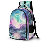 WECECE Mochila de Escuela Aurora Chico 12-15 Años Bolsa Escolar Paisaje Hermoso Chica Estudiantes ESO Mochila Secundaria, Backpack Cómoda Impermeable para Senderismo y Salidas