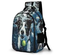 WECECE Mochila de Escuela Border Collie Cachorro Chico 11-16 Años Bolsa Escolar Perro Chica Colegio Nivel Medio Mochila Secundaria, School Bag Cómoda Impermeable para Regalo de Cumpleaños