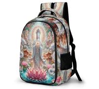 WECECE Mochila de Escuela Buda Loto Chico 9-14 Años Bolsa Escolar Budismo Chica ESO 1º-2º Mochila Secundaria, Daypack Grande Ajustable para Uso Diario y Paseo Clases y Salidas
