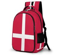 WECECE Mochila de Escuela Danés Bandera Motivo Chico 9-14 Años Bolsa Escolar Danés Bandera Chica ESO 1º-2º Mochila Secundaria, Daypack Grande Ajustable para Uso Diario y Paseo Clases y Salidas