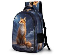 WECECE Mochila de Escuela Diseño Zorro Chico 12-16 Años Bolsa Escolar Tema Animal Chica ESO 1º-4º Mochila Secundaria, Backpack Práctica Duradera para Escuela y Viaje Libros y Cuadernos
