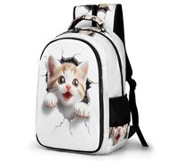 WECECE Mochila de Escuela Lindo Gato Chico 12-16 Años Bolsa Escolar Gatito Chica ESO 1º-4º Mochila Secundaria, Backpack Práctica Duradera para Escuela y Viaje Libros y Cuadernos