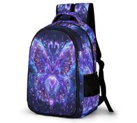 WECECE Mochila de Escuela Mariposa Chico 11-15 Años Bolsa Escolar Estampado Mariposa 3D Chica ESO 2º-4º Mochila Secundaria, School Bag Duradera y Práctica para Vuelta al Cole y Regalo