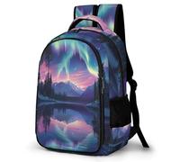 WECECE Mochila de Escuela Motivo Aurora Chico 9-14 Años Bolsa Escolar Paisaje Hermoso Chica ESO 1º-2º Mochila Secundaria, Daypack Grande Ajustable para Uso Diario y Paseo Clases y Salidas