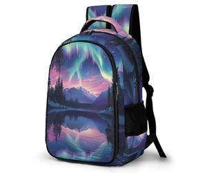 WECECE Mochila de Escuela Motivo Aurora Chico 9-14 Años Bolsa Escolar Paisaje Hermoso Chica ESO 1º-2º Mochila Secundaria, Daypack Grande Ajustable para Uso Diario y Paseo Clases y Salidas
