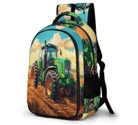 WECECE Mochila de Escuela Tractor Chico 10-16 Años Bolsa Escolar Farm Tractor Chica Cursos Medios Mochila Secundaria, Bookbag Práctica Duradera para Clases y Actividades