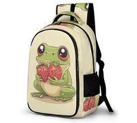 WECECE Mochila de Estampado de Divertido Rana Estudiantes 13 Años Mochila Colegio Motivo Animal Chico Secundaria School Bag Impermeable Moderna Grande Excursión Regalo Cumpleaños