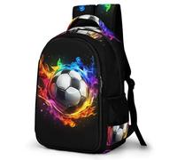 WECECE Mochila de Flamenco Fútbol Escolares 8-12 Años Mochila Escolar Balón de Fútbol Chica Colegio Daypack Grande Impermeable Moderna Actividades Escolares Viaje Regalo Diario